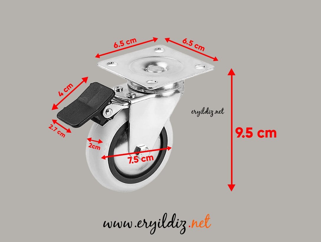 Hts Tablalı Beyaz Mobilya Tekeri 353 Frenli Eryıldız Hırdavat 