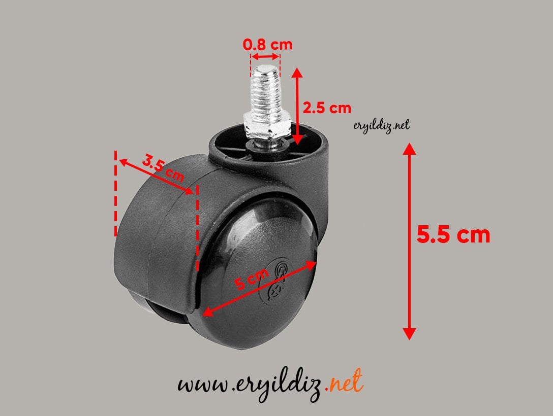 Hts 412 Büro Tipi Vidalı Mobilya Tekeri Eryıldız Hırdavat