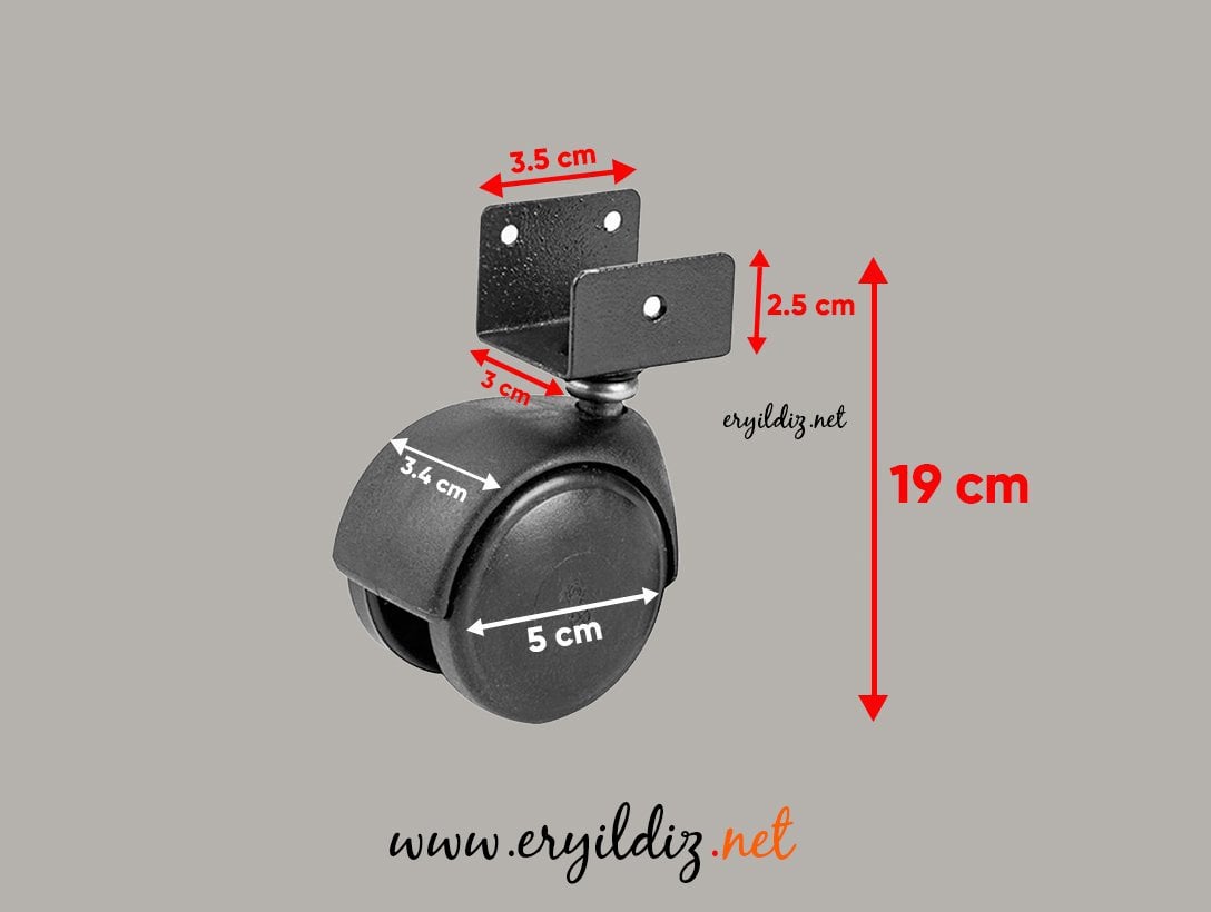 Hts Plastik Büyük U Tablalı Mobilya Tekeri 431-30mm Eryıldız Hırdavat