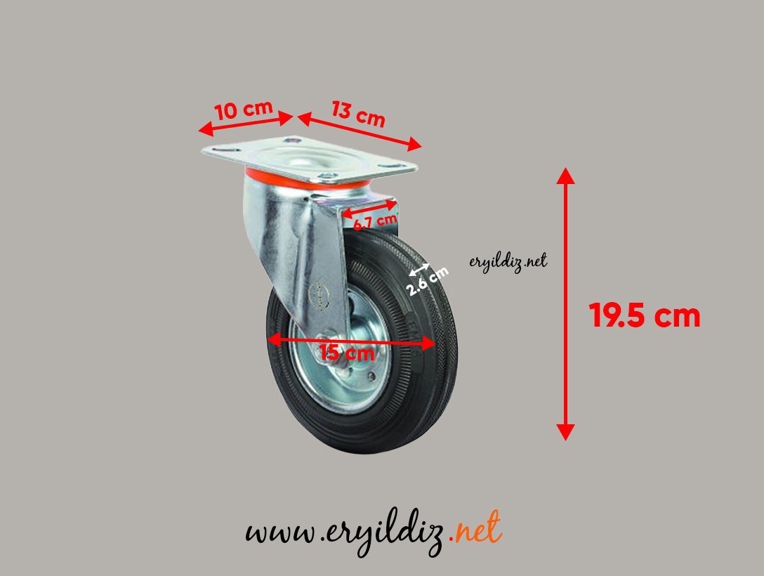 Hts Döner Başlı Tablalı Sanayi Tipi Teker Slb 15 cm 160 Kg Online Hırdavat