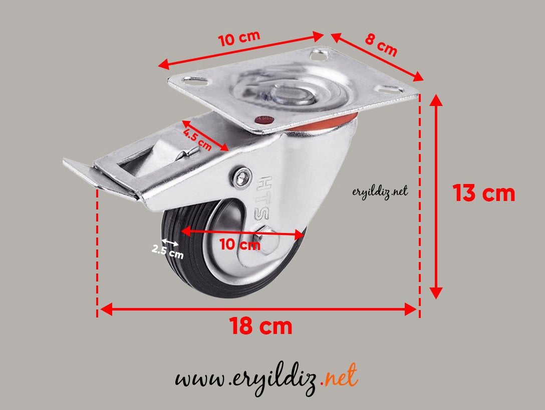 Hts 612 Frenli Tablalı Sanayi Tipi Teker Slb 100 10 cm Eryıldız Hırdavat