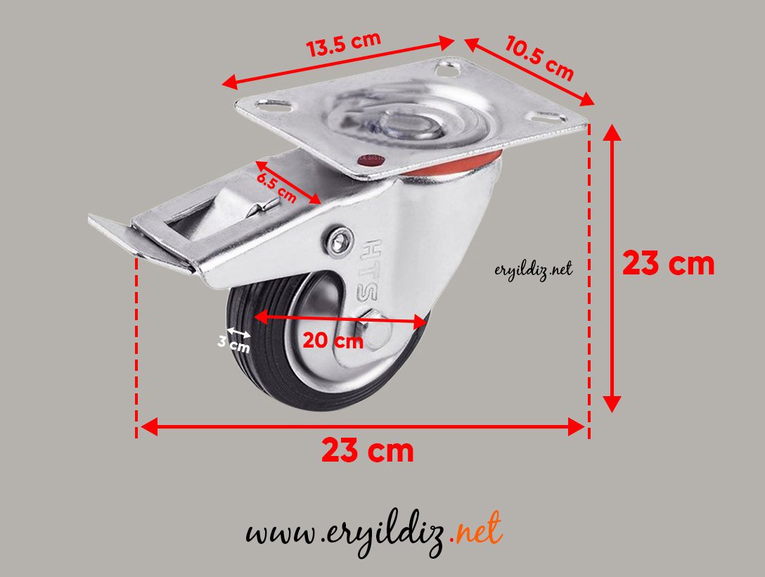 Hts 615 Frenli Tablalı Sanayi Tipi Teker Slb 200 20 cm Eryıldız Hırdavat
