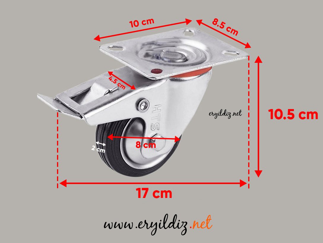 Hts 611 Frenli Tablalı Sanayi Tipi Teker Slb 80 8 cm Eryıldız Hırdavat