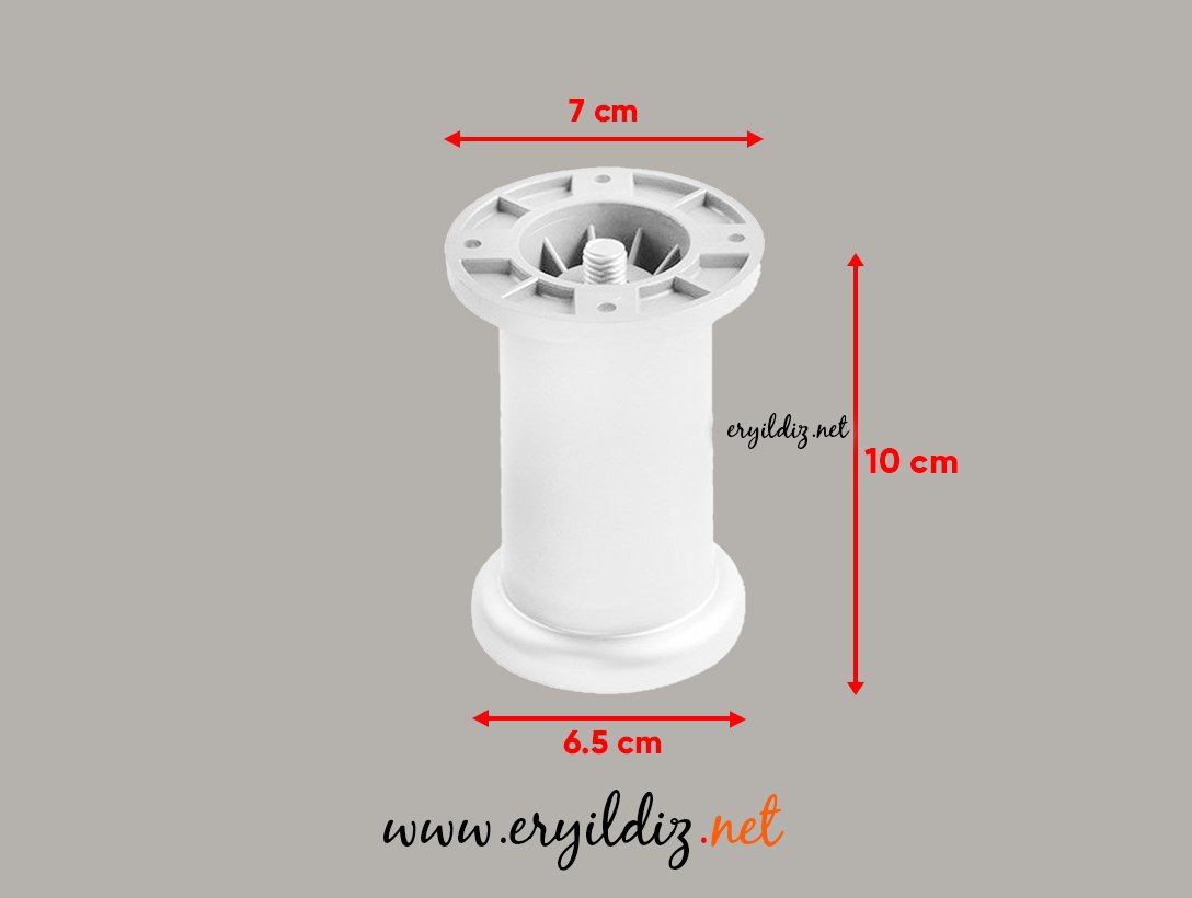 Jumbo Beyaz Mobilya Ayak 10 cm Eryıldız Hırdavat