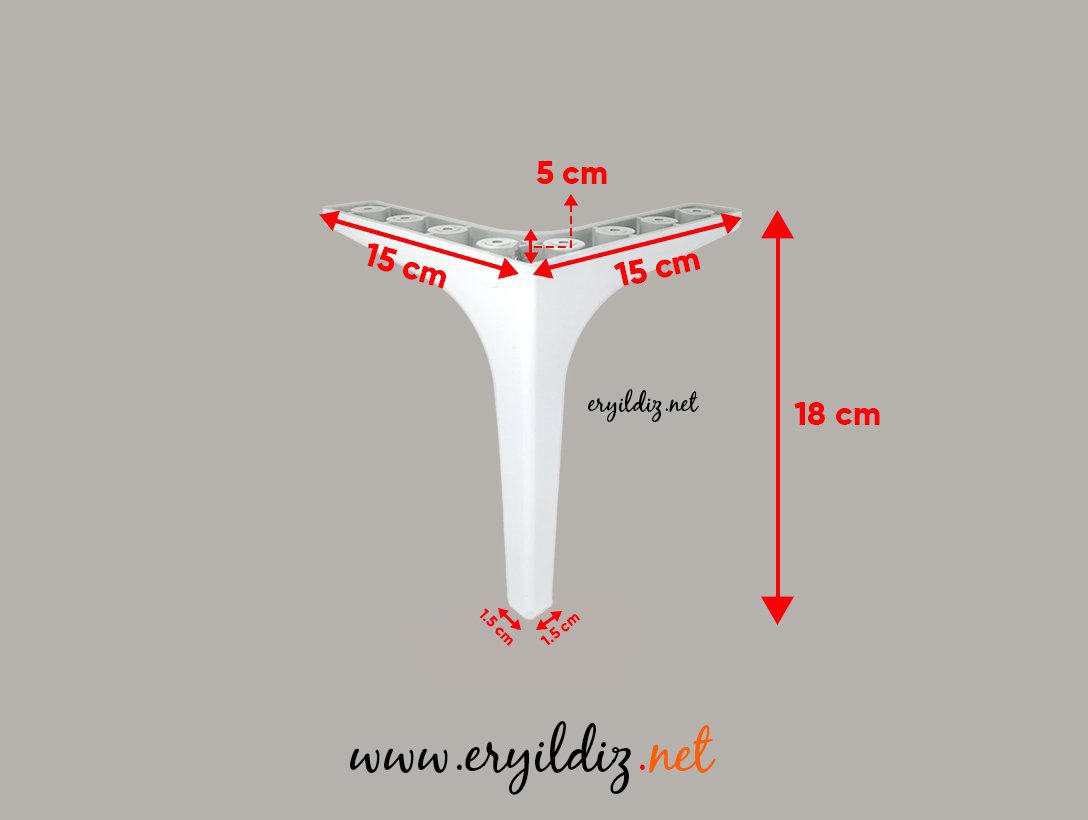 Lidya Mobilya Ayak Beyaz 18 cm Eryıldız Hırdavat