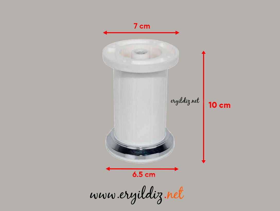 Liz Jumbo Bilezikli Mobilya Ayak Beyaz 10 cm Eryıldız Hırdavat