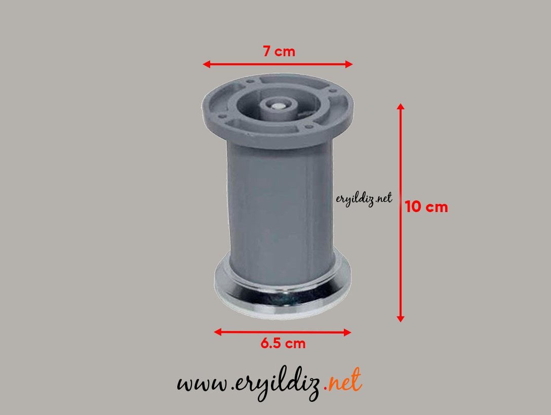 Liz Jumbo Bilezikli Mobilya Ayak Gri 10 cm Eryıldız Hırdavat