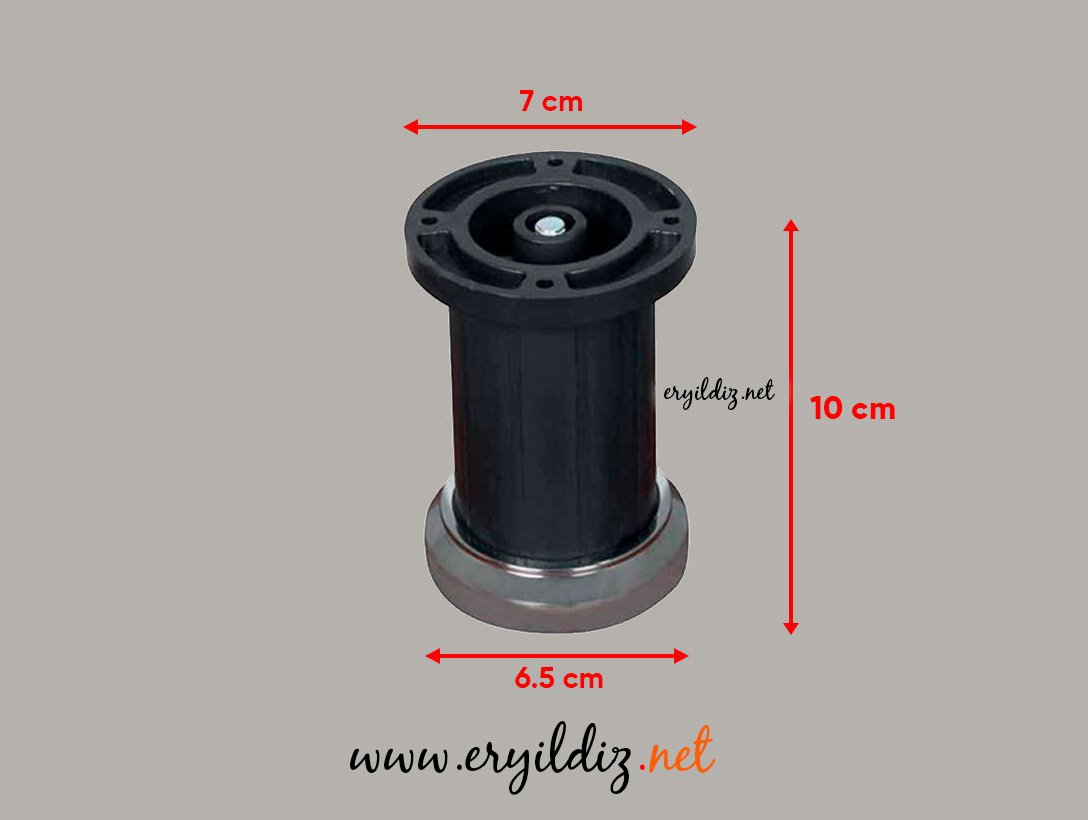 Liz Jumbo Bilezikli Mobilya Ayak Siyah 10 cm Eryıldız Hırdavat