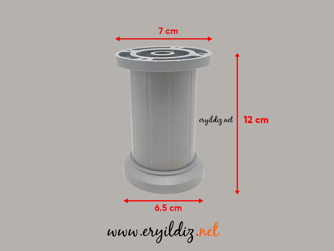 Liz Jumbo Mobilya Ayak Gri 12 cm Eryıldız Hırdavat