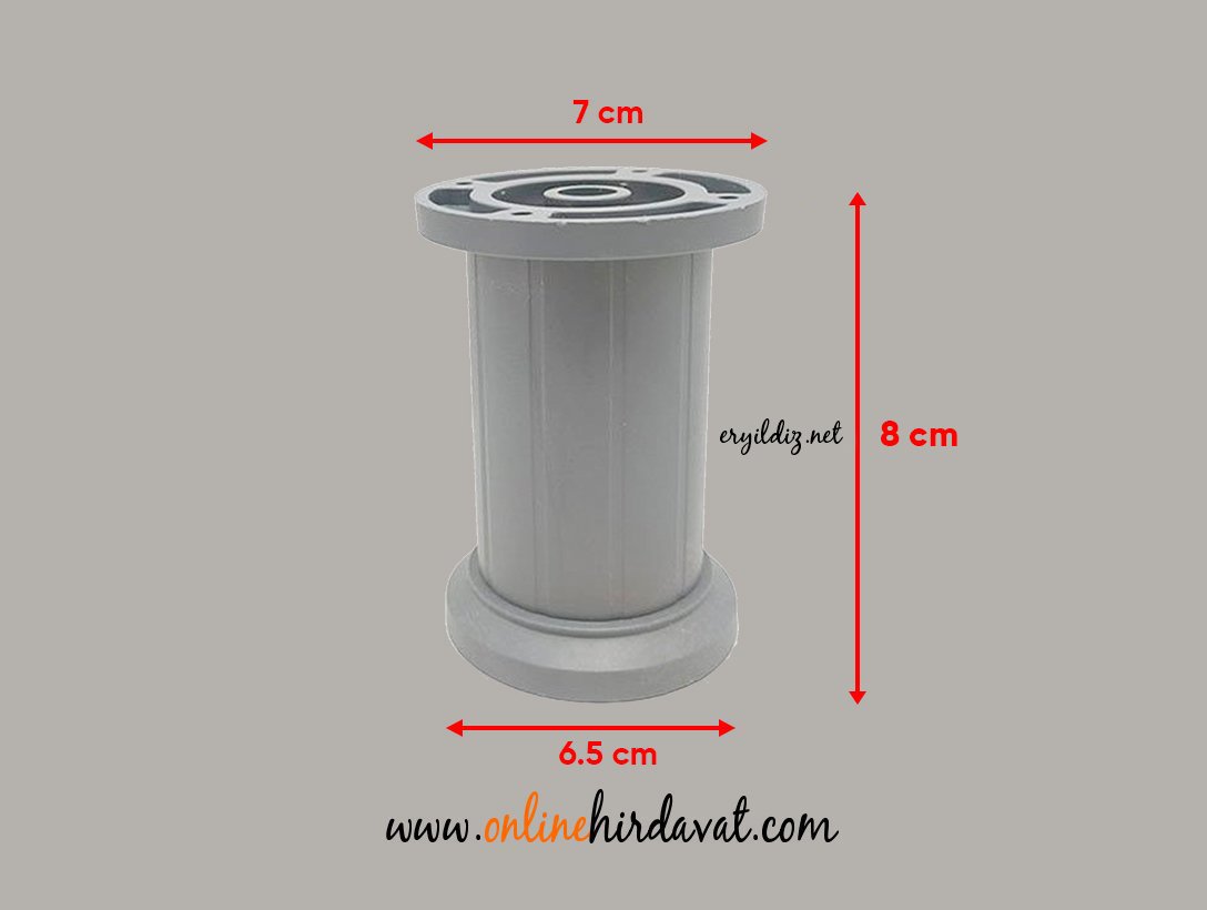 Liz Jumbo Mobilya Ayak Gri 8 cm Eryıldız Hırdavat