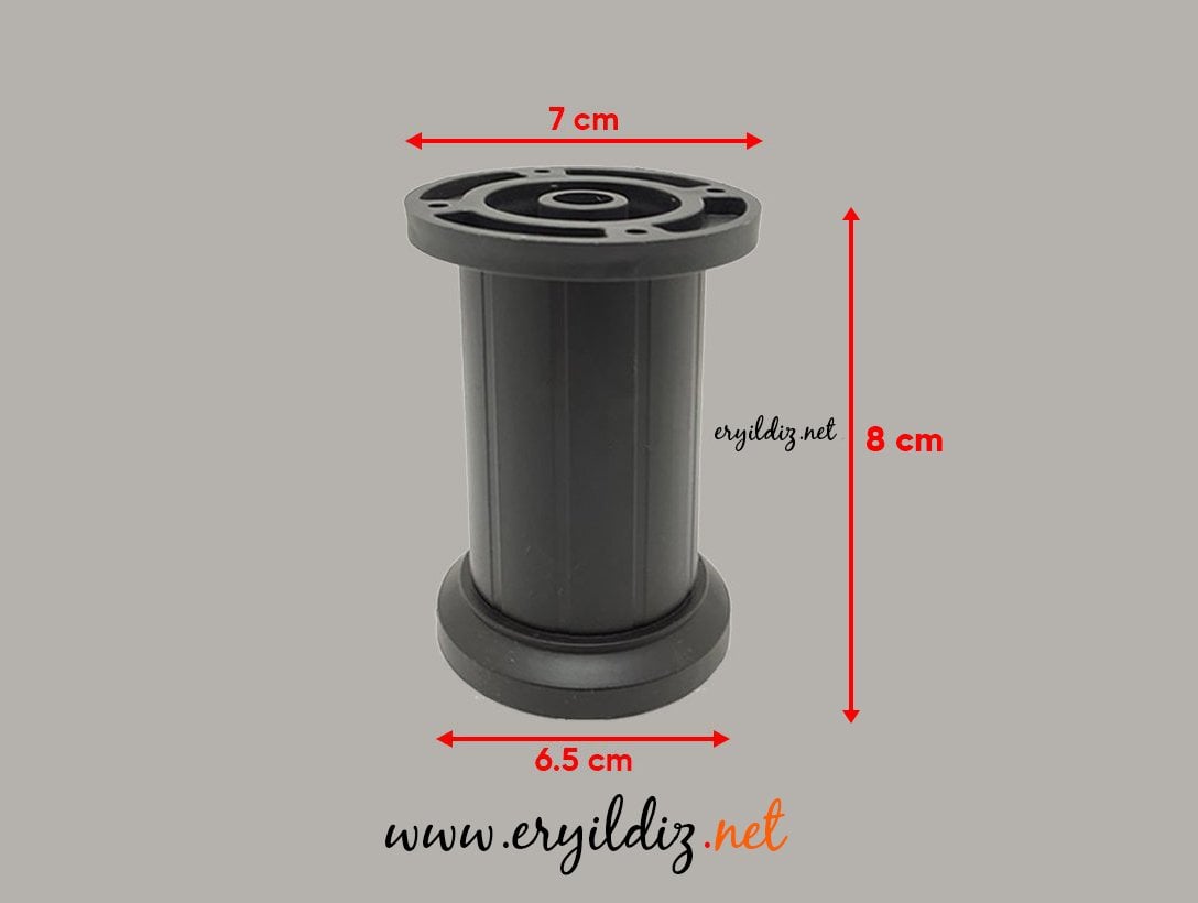 Liz Jumbo Mobilya Ayak Siyah 8 cm Eryıldız Hırdavat