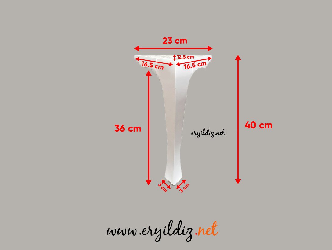 Lükenz Beyaz 40 cm Sehpa Ayağı Eryıldız Hırdavat