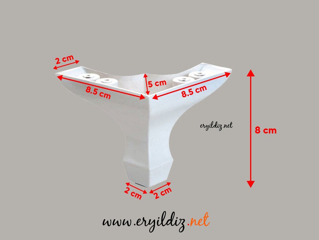 Lükenz Mini 8 cm Beyaz Mobilya Ayak Eryıldız Hırdavat