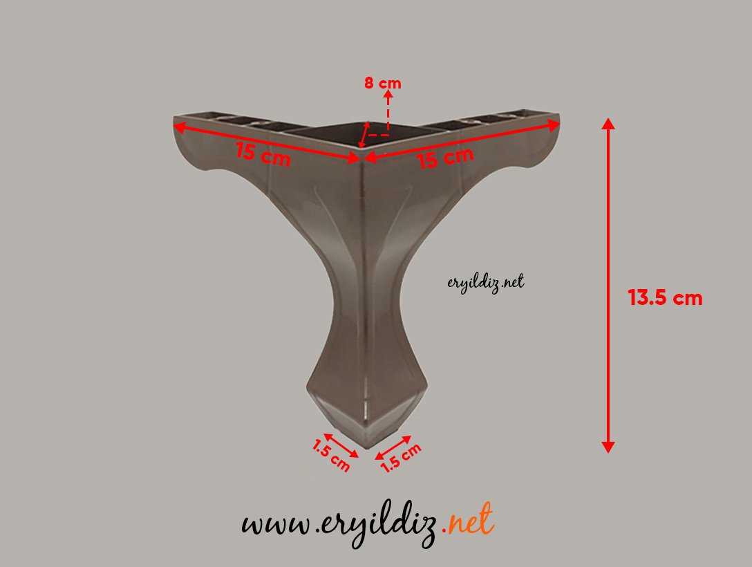 Dogas Lükens Kahverengi Mobilya Ayak 13 cm Eryıldız Hırdavat