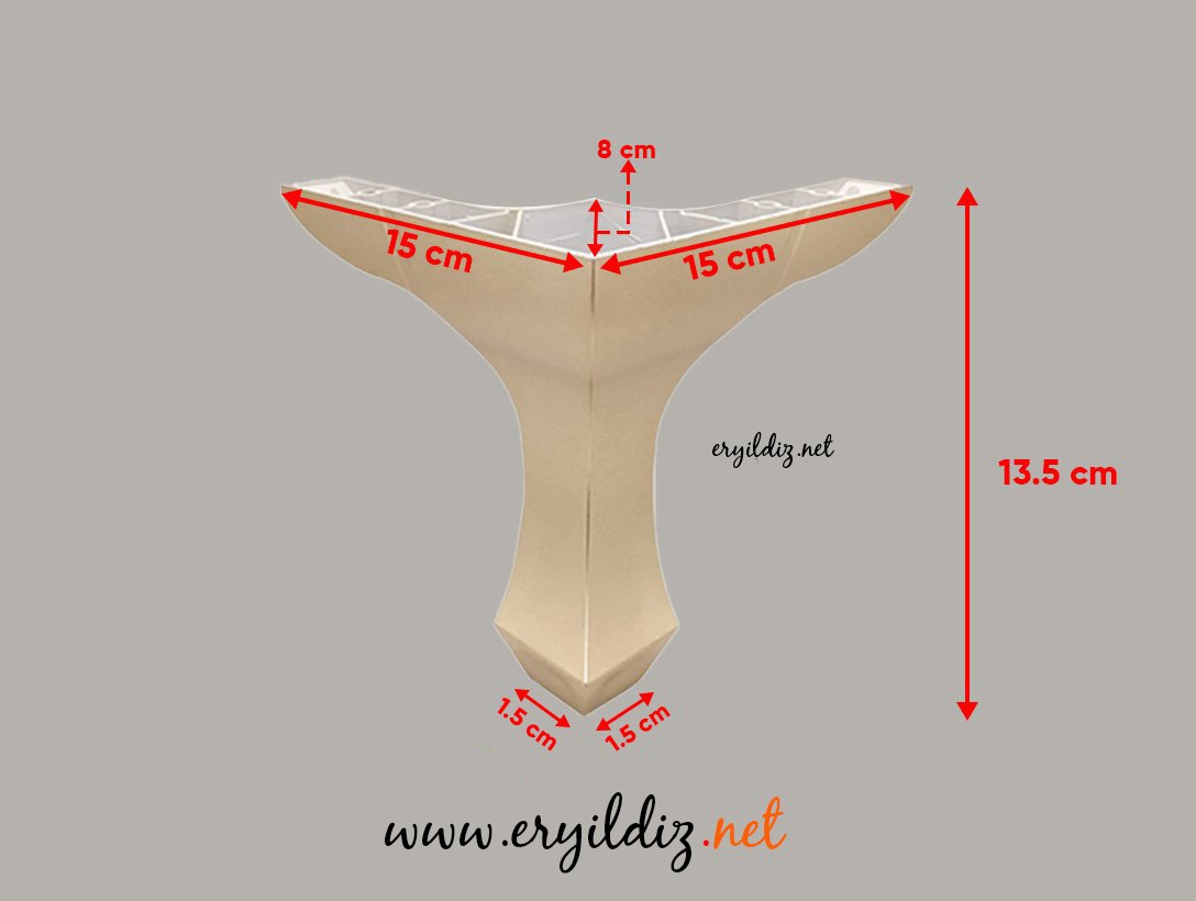 Dogas Lükens Krem Mobilya Ayak 13 cm Eryıldız Hırdavat