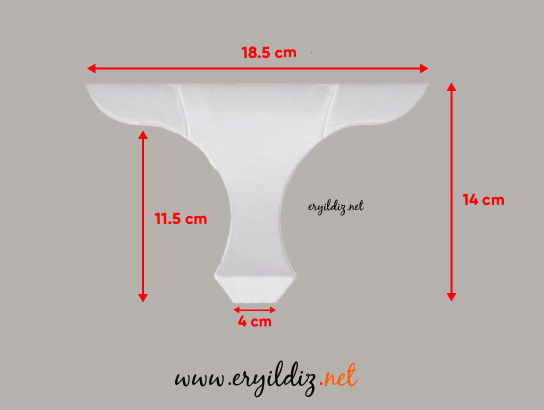 Lükenz Orta Mobilya Ayak 14 cm Beyaz Eryıldız Hırdavat