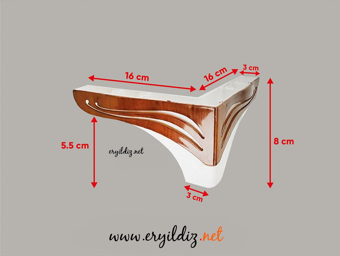 Lükenz Ayak 8 cm Beyaz Ahşap Eryıldız Hırdavat 