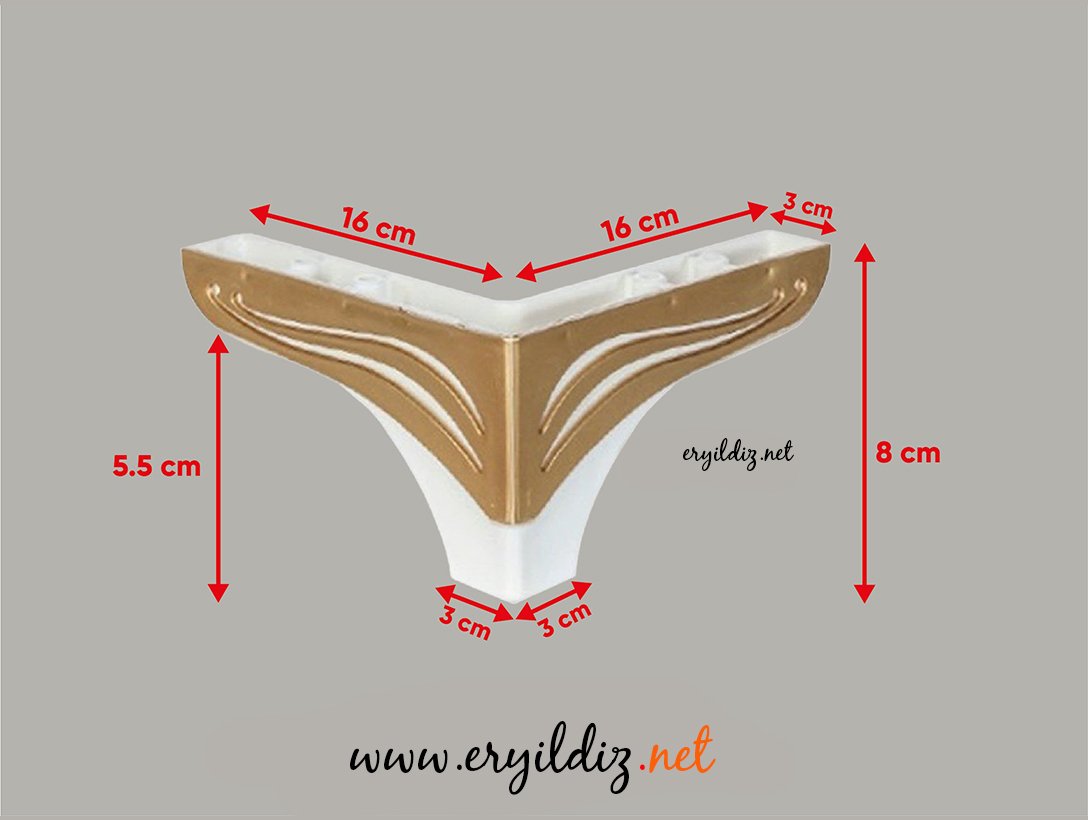 Lükenz Ayak 8 cm Beyaz Altın Eryıldız Hırdavat