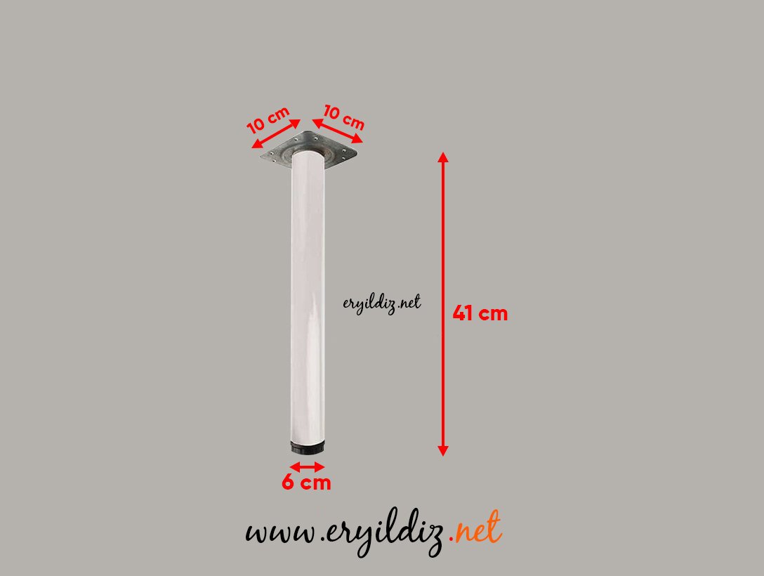 Çağrı Metal 60x60 Sehpa Ayağı 41 cm Beyaz Eryıldız Hırdavat