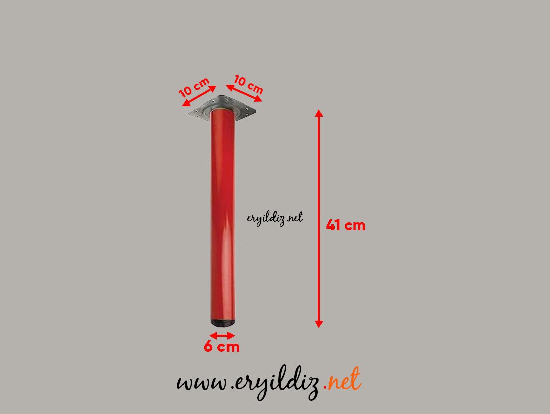 Çağrı Metal 60x60 Sehpa Ayağı 41 cm Kırmızı Eryıldız Hırdavat