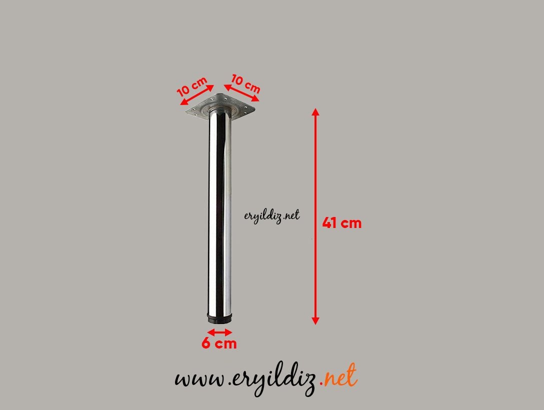Çağrı Metal 60x60 Sehpa Ayağı 41 cm Krom Eryıldız Hırdavat