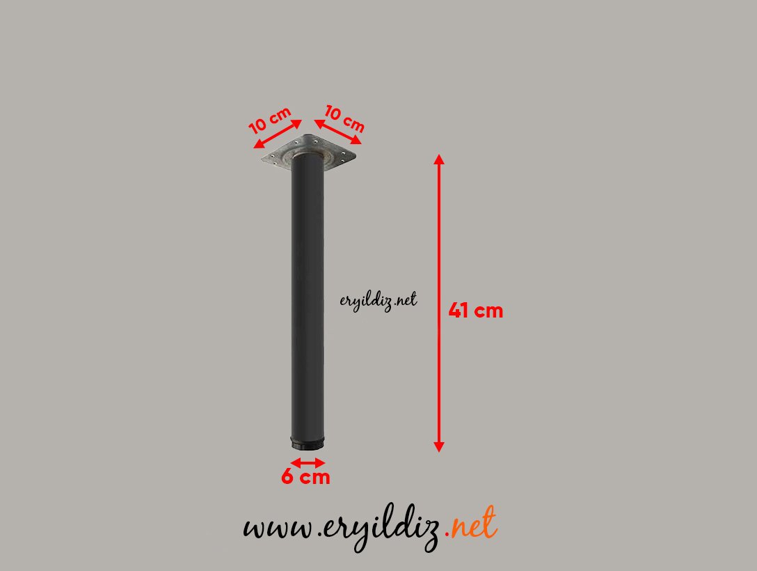 Çağrı Metal 60x60 Sehpa Ayağı 41 cm Siyah Eryıldız Hırdavat