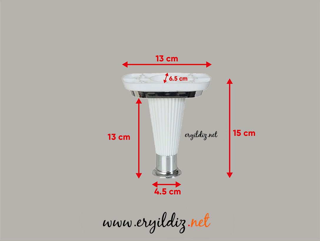 Mc Akça Ayak 15 cm Beyaz Krom Eryıldız Hırdavat 