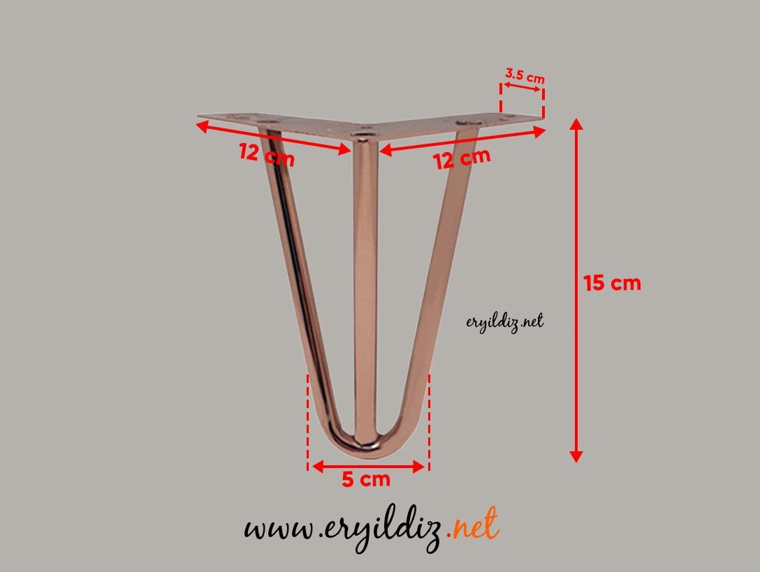 Mc Martı Metal Dekoratif Ayak Roz Bakır 15 cm Eryıldız Hırdavat