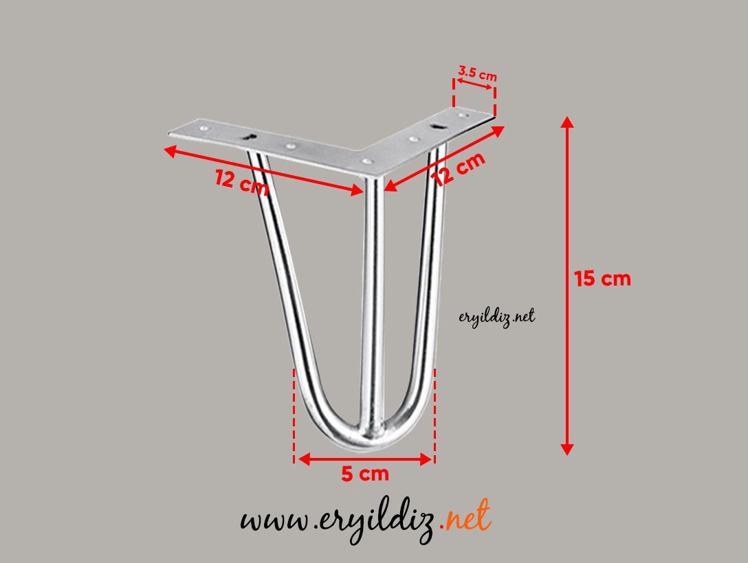 Mc Martı Metal Dekoratif Ayak Krom 15 cm Eryıldız Hırdavat