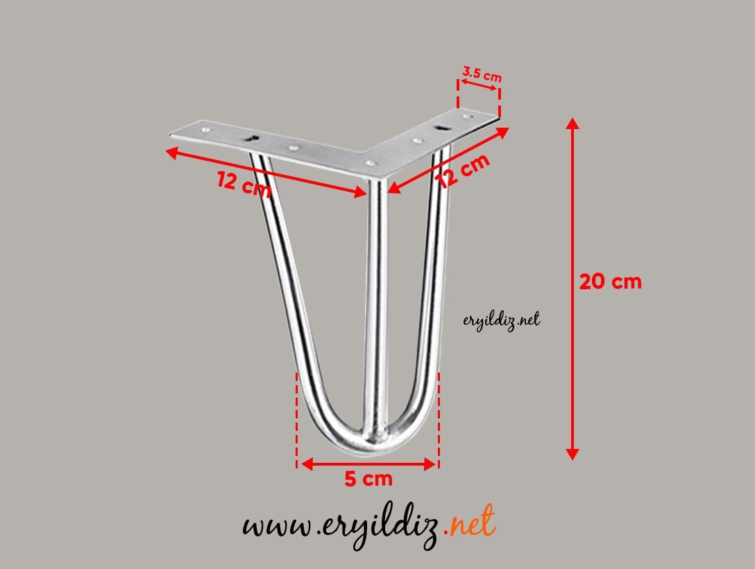 Mc Martı Metal Dekoratif Ayak Krom 20 cm Eryıldız Hırdavat