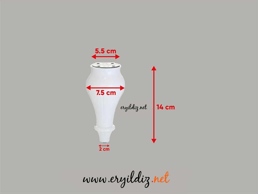 Mc Saray Mobilya Ayak Beyaz 14 cm Eryıldız Hırdavat