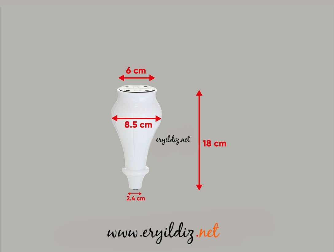 Mc Saray Mobilya Ayak Beyaz 18 cm Eryıldız Hırdavat 