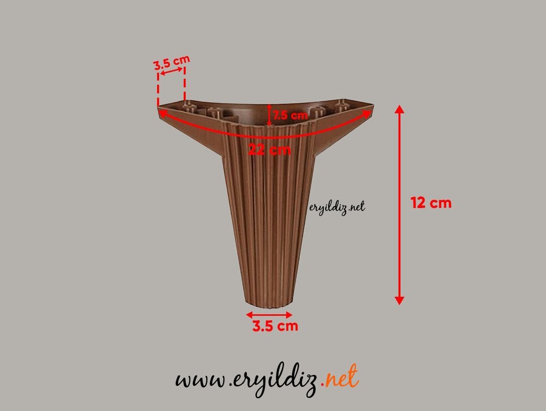 Mc Çizgili Wetra 12 cm Mobilya Ayak Kahve Eryıldız Hırdavat