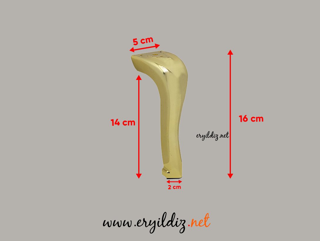 Merkür Metal 16 cm Mobilya Ayak Altın Eryıldız Hırdavat 