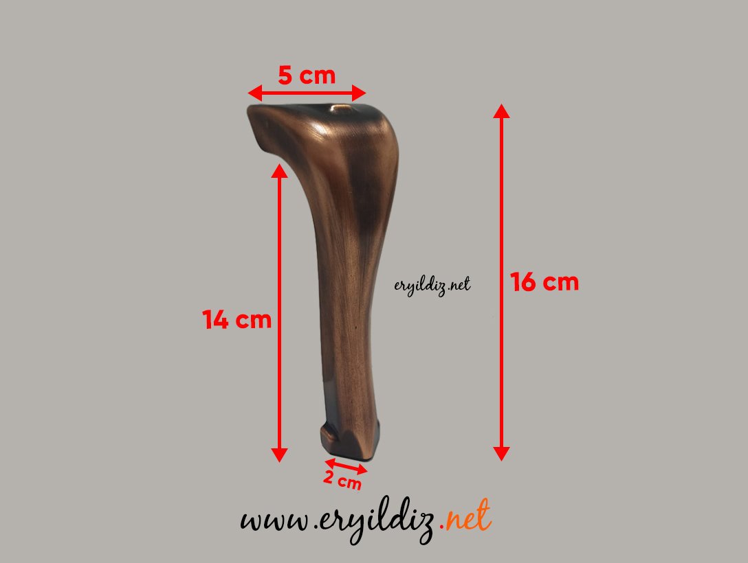 Merkür Metal 16 cm Mobilya Ayak Bakır Eryıldız Hırdavat