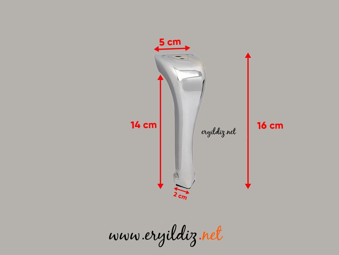 Merkür Metal 16 cm Mobilya Ayak Krom Eryıldız Hırdavat