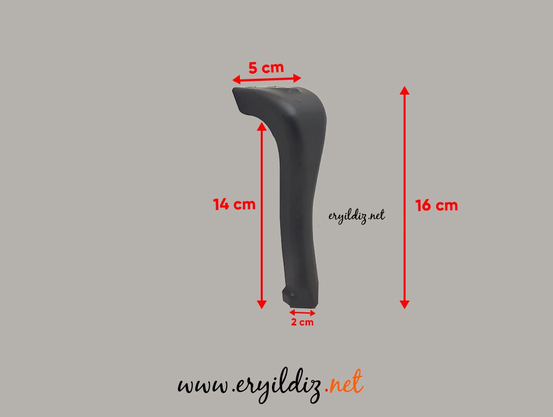 Merkür Metal 16 cm Mobilya Ayak siyah Eryıldız Hırdavat