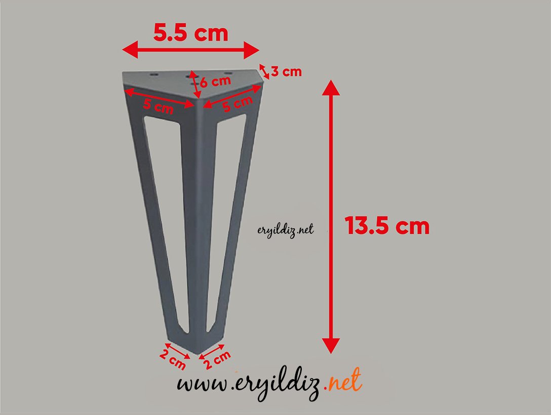 Neptün Mobilya Ayak 14 cm Siyah Eryıldız HIrdavat
