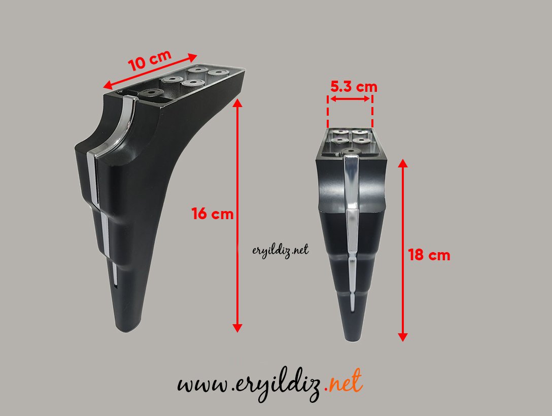 Oslo 18 cm Krom Ayak Siyah Eryıldız hırdavat