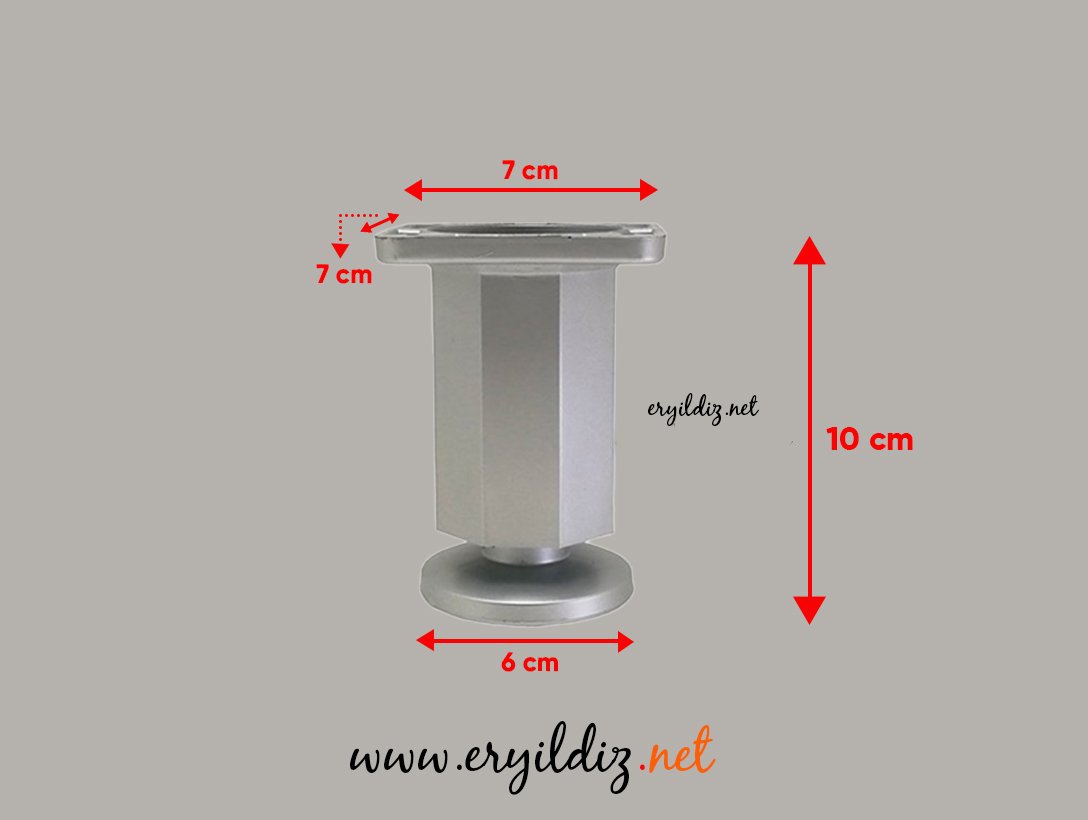 Pole Sekizgen Ayak 10 cm Gri Eryıldız Hırdavat