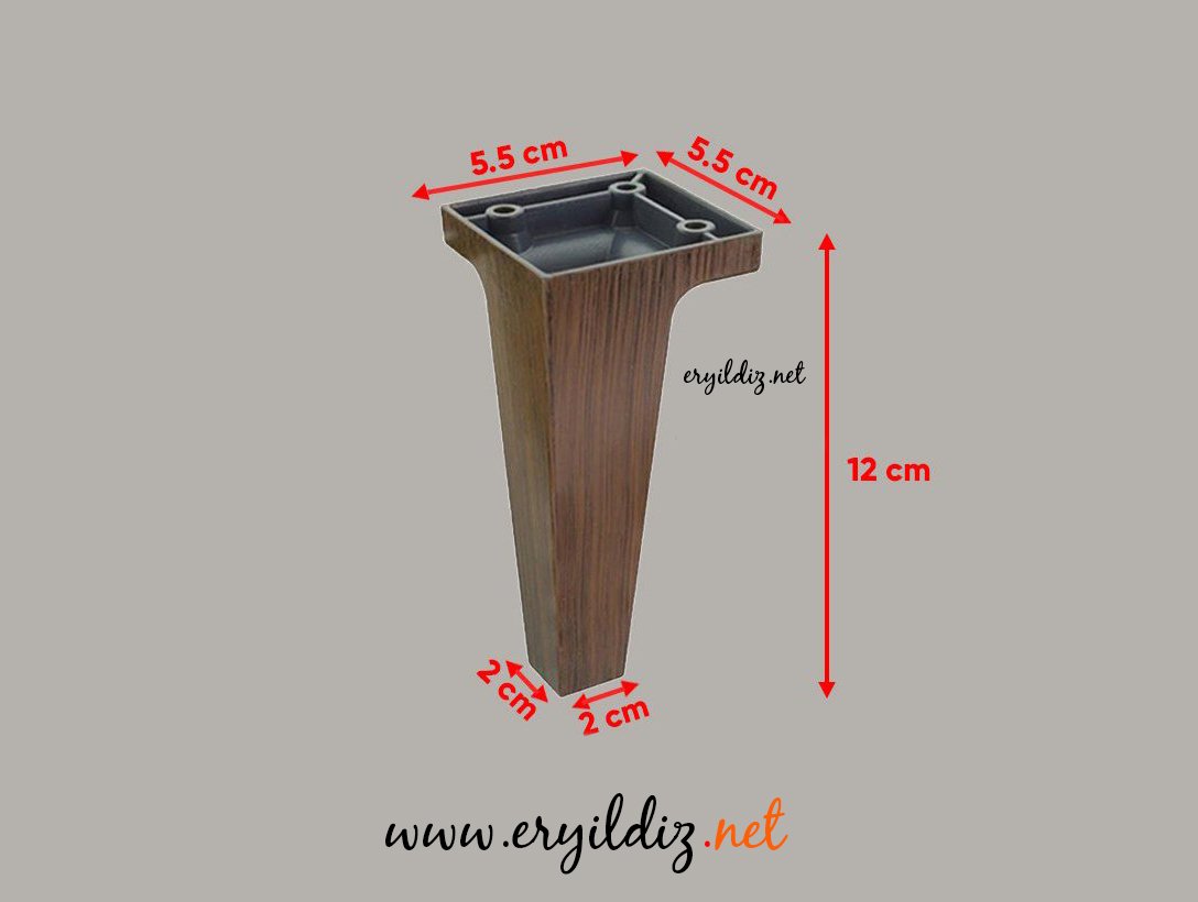 Royal Mobilya Ayak 12 cm Venezia Ceviz Eryıldız Hırdavat