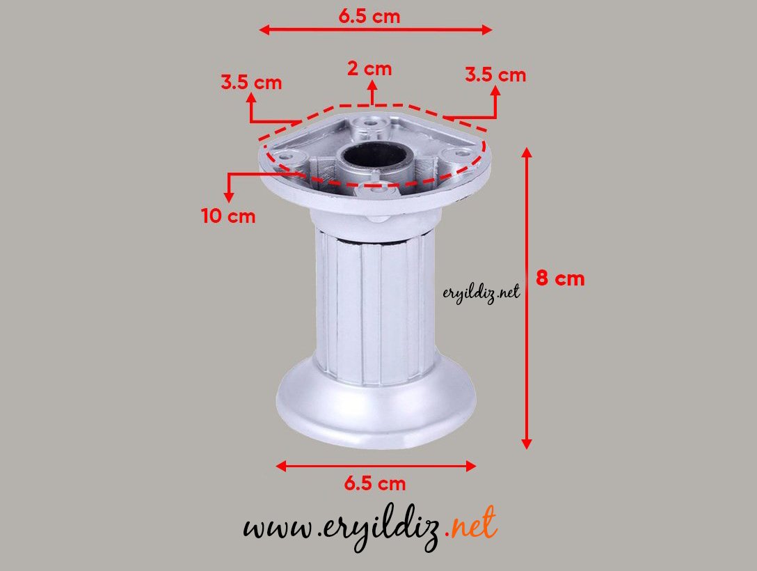 Titus Mobilya Ayak Saten 8 cm Eryıldız Hırdavat 