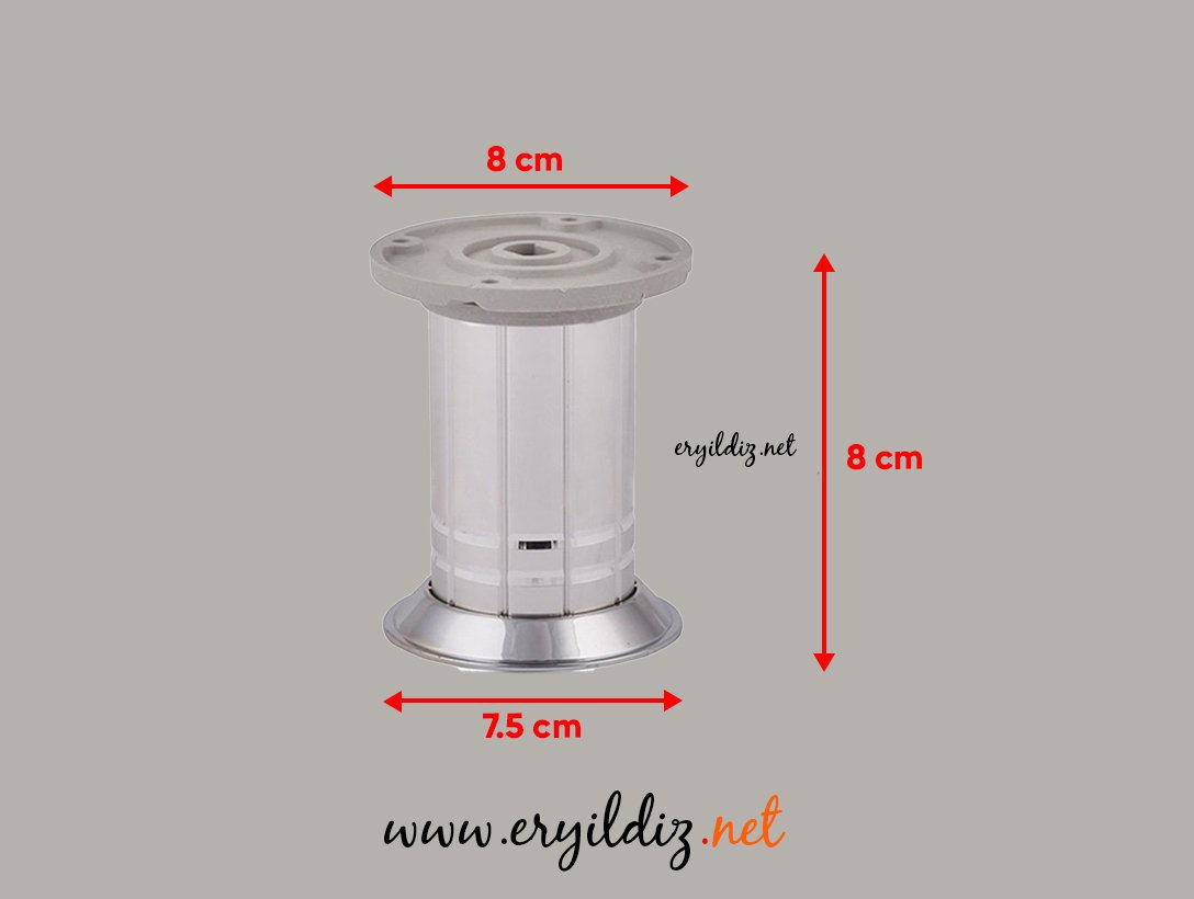Uranüs Ç:51 Mobilya Ayak Parlak Eloksal 8 cm Eryıldız Hırdavat