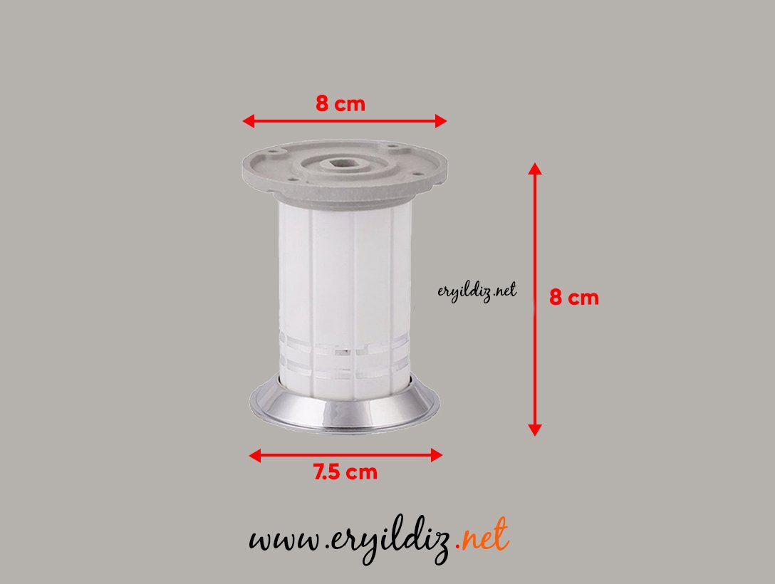 Uranüs Ç:51 Mobilya Ayak Beyaz 8 cm Eryıldız Hırdavat