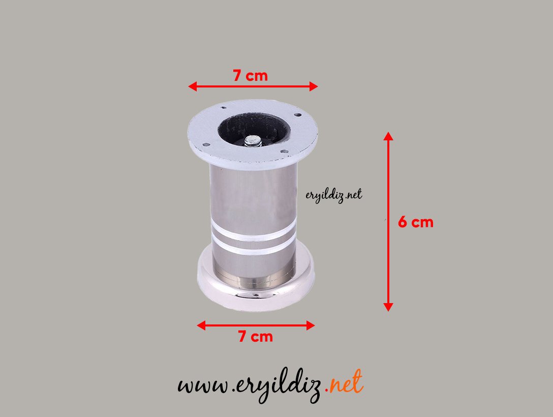 Uras Mobilya Ayak İnox 6 cm Eryıldız Hırdavat