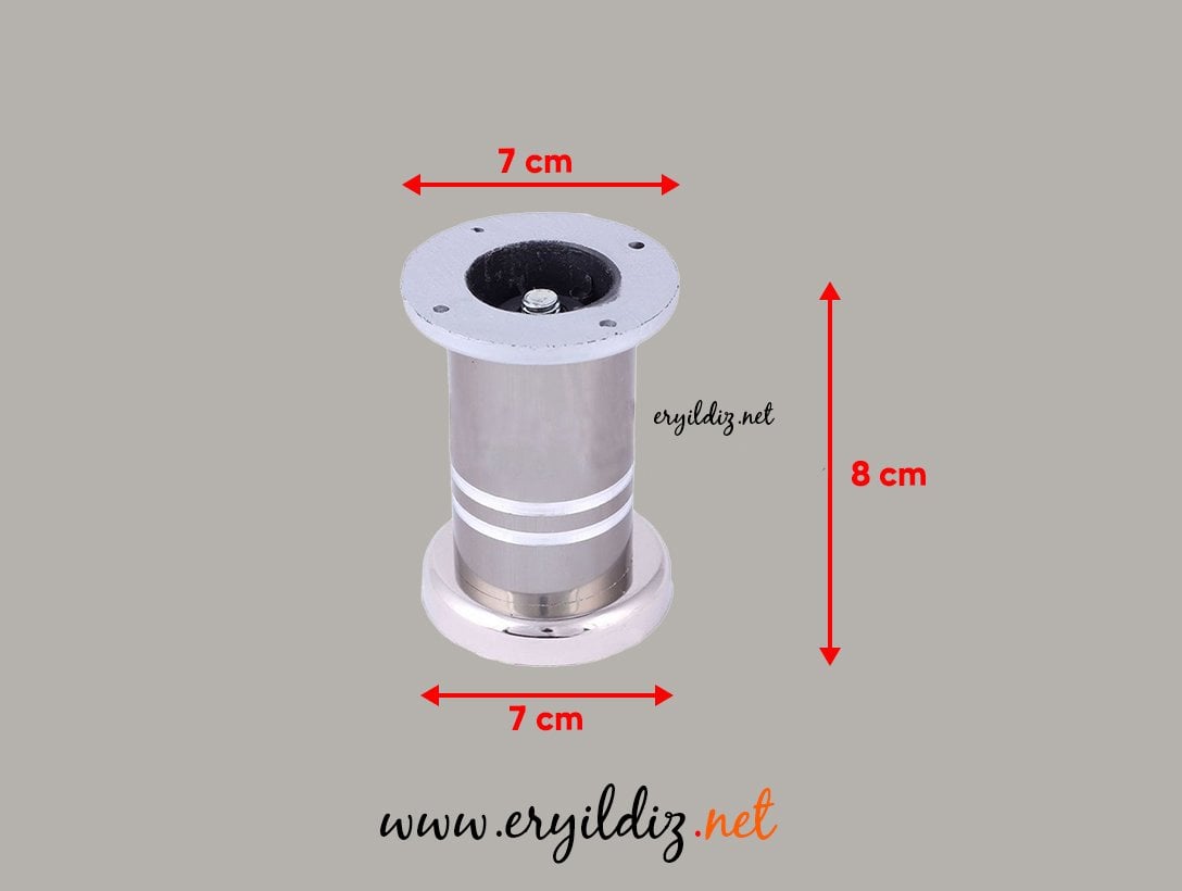 Uras Mobilya Ayak İnox 8 cm Eryıldız Hırdavat
