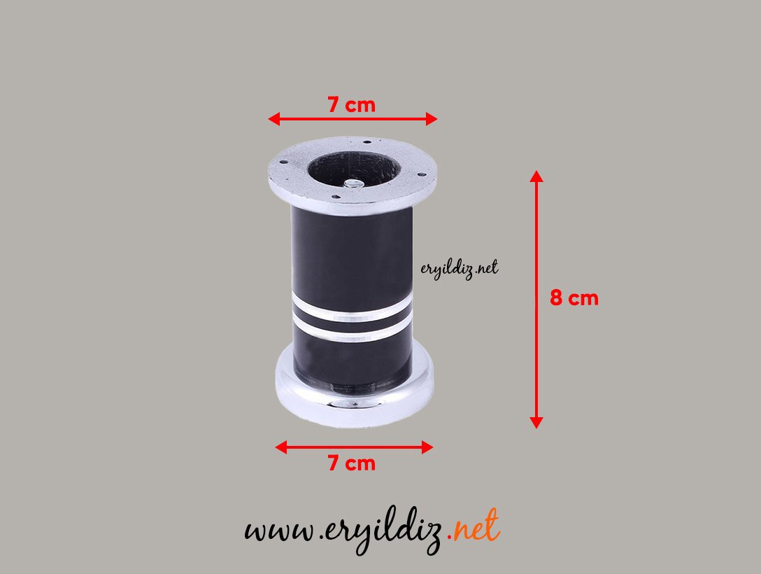 Uras Mobilya Ayak Siyah 8 cm Eryıldız Hırdavat