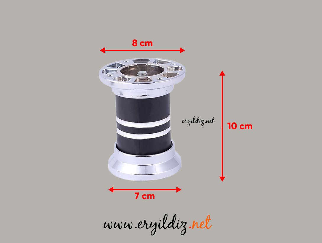 EFG Siyah Yüzüklü Çap 51 7361 Mobilya Ayak 10 cm Uzunluğunda Eryıldız Hırdavat
