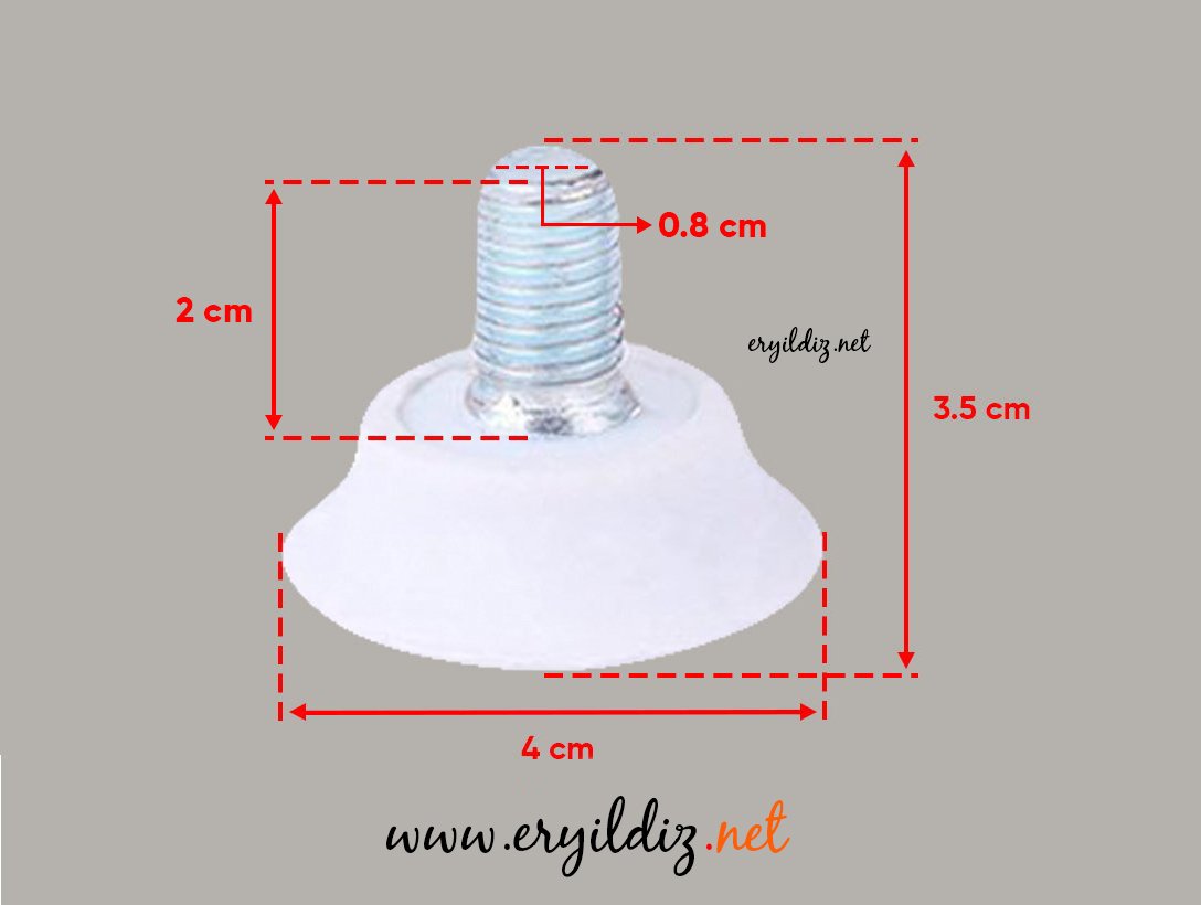 Ersan Bingo Mobilya Ayak 10 Lu Büyük - Beyaz Eryıldız Hırdavat