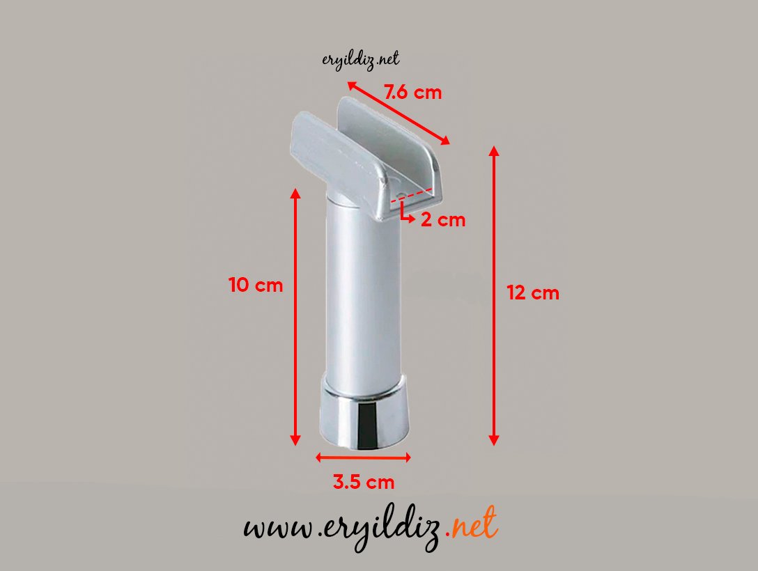 Eroğlu U Geçme Mobilya Ayak Matkrom - 10 cm Eryıldız Hırdavat